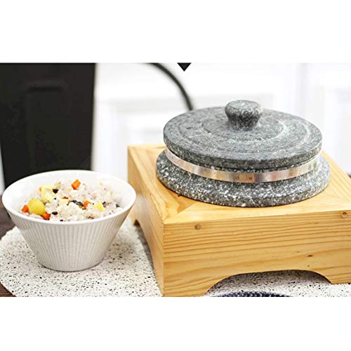  Gopdol Natural Giblet Pot Dolsot Pot With Stone Lid For Nutrition Rice Steamer (Large 7 X 3.5 Inch)