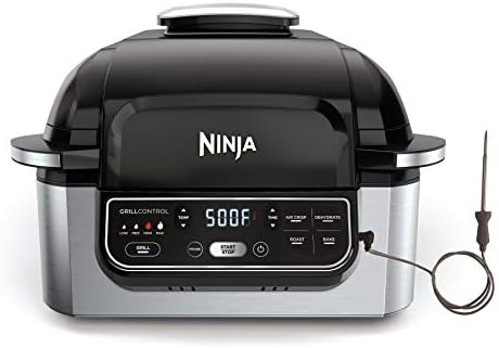 Ninja AG301 Foodi 5-in-1 Indoor Grill With Air Fry, Roast, Bake & Dehydrate, Black/Silver