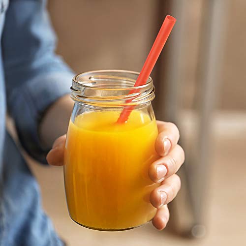  100 Pcs Smoothie Boba Individually Wrapped Straws, Jumbo Large Plastic Disposable Bubble Tea Milkshake Colorful Drinking Straws(0.43" Wide X 8.2" Long)