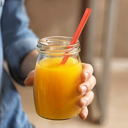  100 Pcs Smoothie Boba Individually Wrapped Straws, Jumbo Large Plastic Disposable Bubble Tea Milkshake Colorful Drinking Straws(0.43" Wide X 8.2" Long)