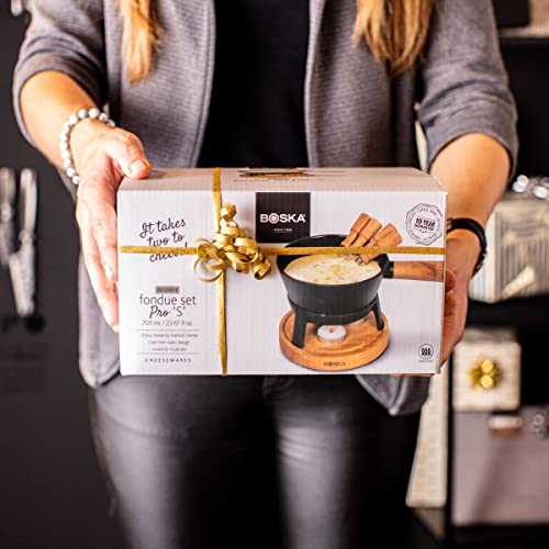  Boska Cheese Fondue Party Set - Fondue Pot Set Microwave Safe Ceramic Hot Pot Chocolate Fountain Snack - Wedding Registry Items Small Kitchen Appliances For Up To 4 Persons