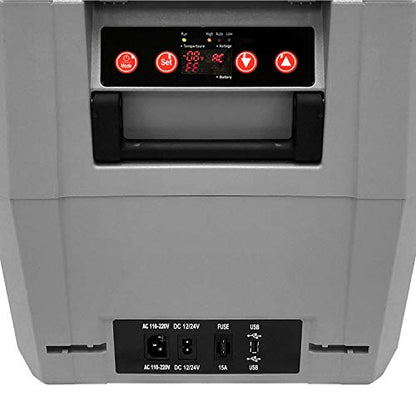  FMC-350XP 34 Quart Compact Portable Refrigerator, AC 115V/ DC 12V Real Freezer For Car, Home, Camping, RV-8°F To 50°F, One Size, Gray