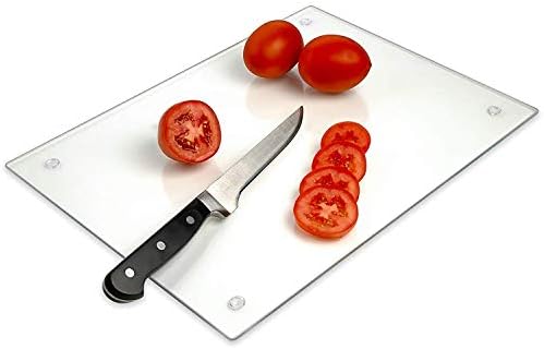  Mpered Glass Cutting Board – Long Lasting Clear Glass – Scratch Resistant, Heat Resistant, Shatter Resistant, Dishwasher Safe. (Large 12x16")