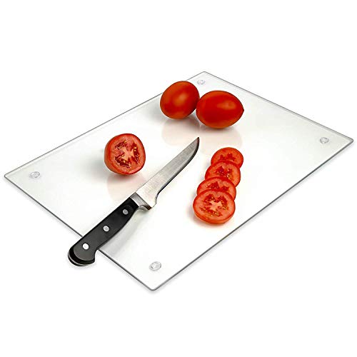  Mpered Glass Cutting Board – Long Lasting Clear Glass – Scratch Resistant, Heat Resistant, Shatter Resistant, Dishwasher Safe. (Large 12x16")
