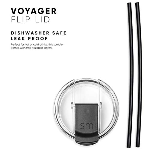  Travel Coffee Mug Tumbler With Flip Lid | Reusable Insulated Stainless Steel Cold Brew Iced Coffee Cup Thermos | Gifts For Women Men Him Her | Voyager Collection | 16oz | Almond Birch