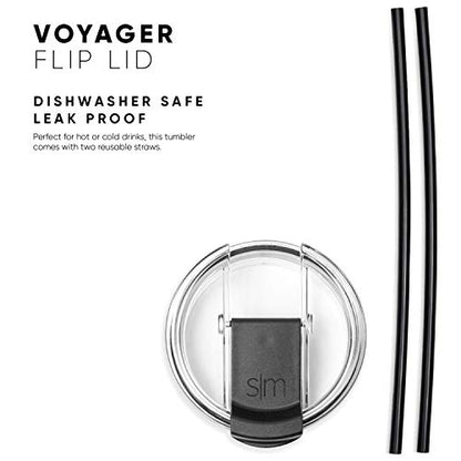  Travel Coffee Mug Tumbler With Flip Lid | Reusable Insulated Stainless Steel Cold Brew Iced Coffee Cup Thermos | Gifts For Women Men Him Her | Voyager Collection | 16oz | Almond Birch