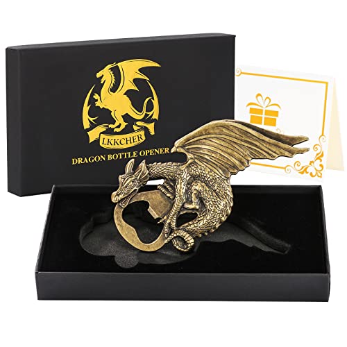  Dragon Bottle Opener, Mens Bottle Opener, Novelty Father’s Day Birthday Beer Gifts For Men Dad Boyfriend Husband Beer Lovers Bar Accessory Gifts With Gift Box&Card