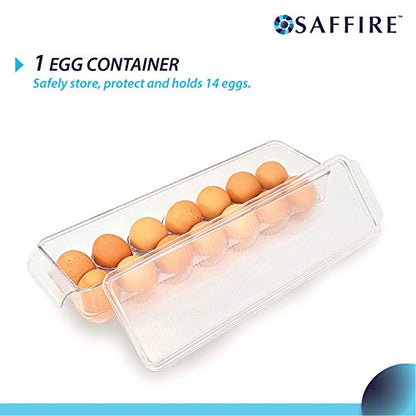  6-Pieces Organizer Bins For Refrigerator, Freezer, Drawer And Pantry BPA-Free