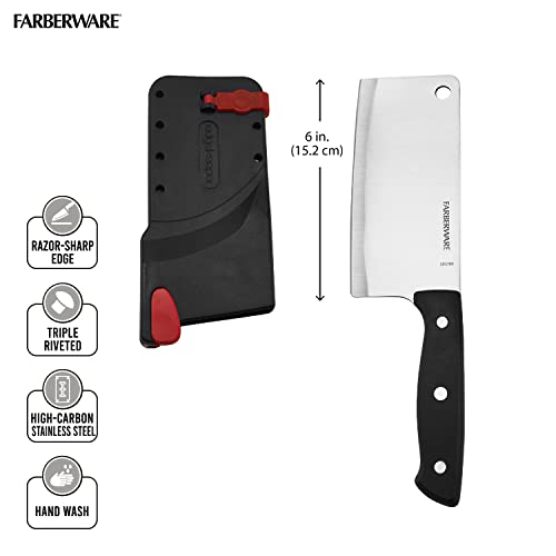  Edgekeeper Self-Sharpening Triple Riveted Cleaver Knife, 6-Inch, Black