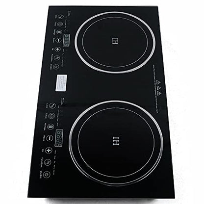  DNYSYSJ Double Induction Cooktop Two Burners Electric Digital Countertop 110V Portabale Touch Type Control Stove For Kitchen, Black