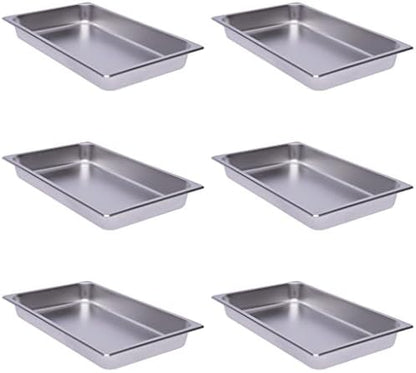  4 Pcs Hotel Pan Steam Table Pans With Lid, 4" Deep Full Size Stainless Steel Food Pan With Cover, Buffet Servers Pans Food Warmer Catering Pan Hot Steam Tray Water Pan For Restaurant Commercial