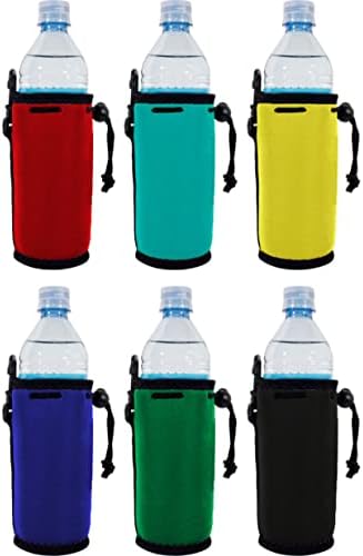  Blank Neoprene Water Bottle Coolie (Variety Color 6 Pack)