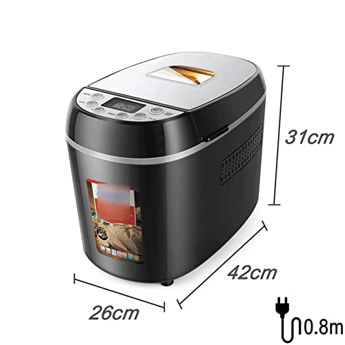  AMAYYAmbj Bread Maker Automatic Bread Machine Programmable Bread Maker 15-Hour Pre-Set Timer Control Panel With LCD Display