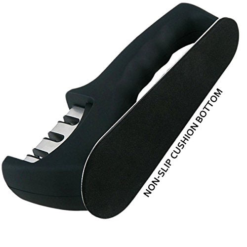  Knife Sharpener For Straight Knives - 3 Stage Diamond Coated Sharpening Wheel System