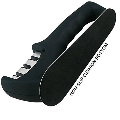  Knife Sharpener For Straight Knives - 3 Stage Diamond Coated Sharpening Wheel System