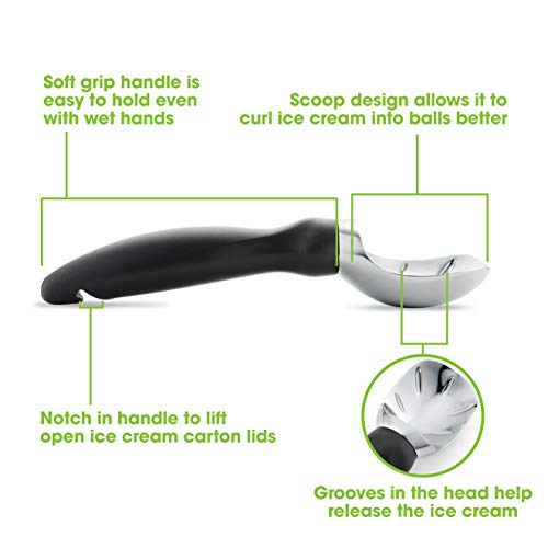  Ice Cream Scoop With Comfortable Handle, Black