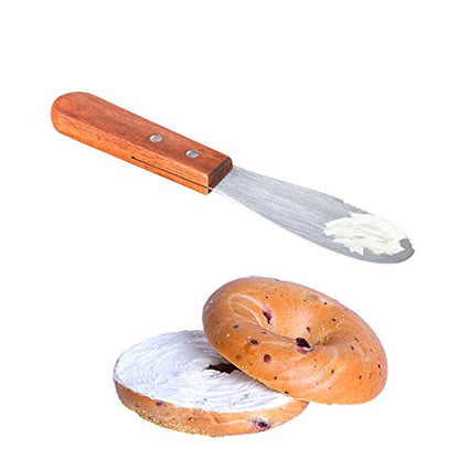  (3 Pack) 7-Inches Sandwich Spreader, Wide Stainless Steel 3 1/2" Long Blade With Wooden Handle Butter Spreader, Jam, Cream Cheese, Condiment Spreader