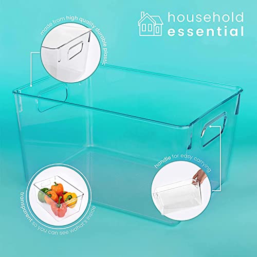  Pantry Organizer And Storage Bins, Clear Cabinet Organizers And Storage For Kitchen, Pantry, Cabinets, Countertops, For Storing Packets, Spices, Sauce, Snacks, Cans, (Pack Of 4)