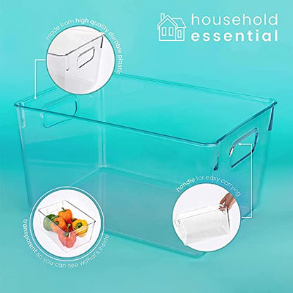  Pantry Organizer And Storage Bins, Clear Cabinet Organizers And Storage For Kitchen, Pantry, Cabinets, Countertops, For Storing Packets, Spices, Sauce, Snacks, Cans, (Pack Of 4)