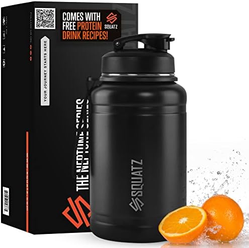  74 Oz Neptune Series Steel Water Bottle, Stainless Double Wall Vacuum Insulated Jug With Handle Strap, Large Capacity Leak Proof Wide Mouth Thermos For Gym, Travel, Hiking, And Camping