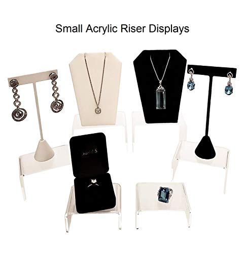  12 Piece Set - Clear Acrylic Display Risers, Acrylic Clear Riser Sets Display Stand For Jewelry, Baked Goods, Bakery Use, Collectibles, Figures/Figurines