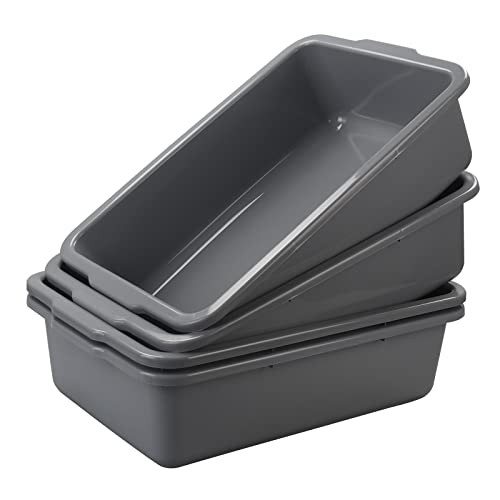  34 L Grey Plastic Bus Box, Commercial Bus Tubs, 4 Packs