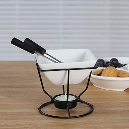  YARNOW 1 Set Of Ceramic Butter Warmer Fondue Pot With Tealight Candle Chocolate Melt Pot Butter Cheese Melt Hot Pot For Cheese Chocolate