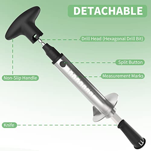  Pineapple Corer With Knife, [Upgraded, Electric & Manual] Stainless Steel Fruit Pineapple Cutter With Electric Drill Accessory, Pineapple Slicer Core Remover Kitchen Tool With Measure Mark