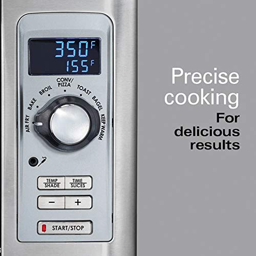  Sure-Crisp Digital Air Fryer Countertop Toaster Oven, 1500W, Fits 12” Pizza 6 Slice Capacity, Temperature Probe, Stainless Steel (31243)