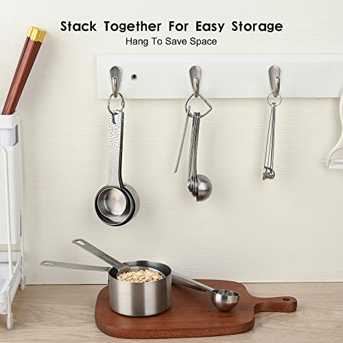  Measuring Cups, Measuring Cups And Spoons Set, 6 Measuring Spoons Set And 5 Measuring Cup Set, Stainless Steel Measuring Cups, Metal Measuring Cups, Mini Teaspoon Measuring Spoons Equivalents