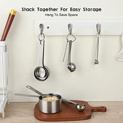  Measuring Cups, Measuring Cups And Spoons Set, 6 Measuring Spoons Set And 5 Measuring Cup Set, Stainless Steel Measuring Cups, Metal Measuring Cups, Mini Teaspoon Measuring Spoons Equivalents