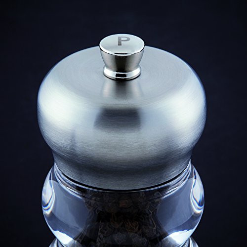 Cole & Mason H307292P Precision Huntingdon Salt Mill 140 Mm, Transparent/Black