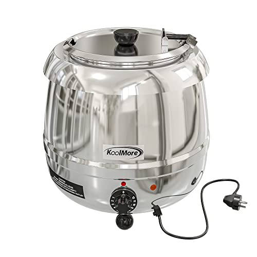  Commercial Soup Kettle Warmer With Hinged Lid And Removable Stainless-Steel Pot Insert For Buffet, Restaurant, Party, Event, And Catering, Large 2.4 Gallon, Electric [Silver] (SK-SS-3G)