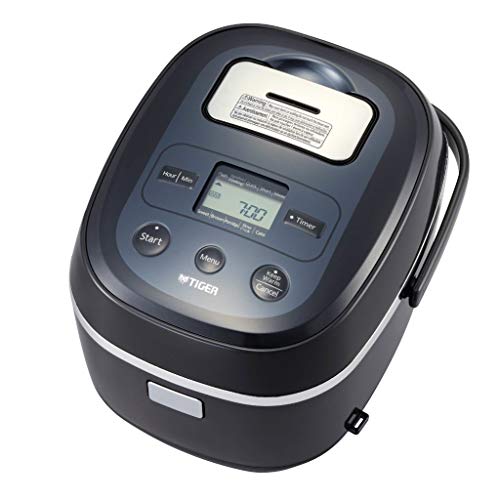 TIGER JBX-A18U 10-Cup Capacity Easy-to-Clean Micom Electric Rice Cooker With Tacook Cooking Plate, Scratch Resistant Inner Pot And Steam Gasket (Black And Stainless Steel)