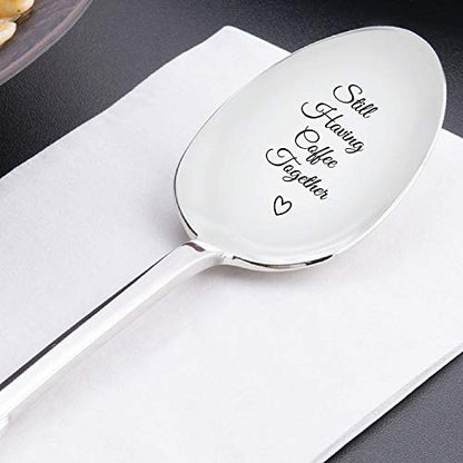  Ll Having Coffee Together - Friendship Gift - Love - Mine - Valentine - Gift For Him - Gift For Friends Who Are Moving Away - Steeliness Steel Spoon With Messages By Boston Creative Company LLC