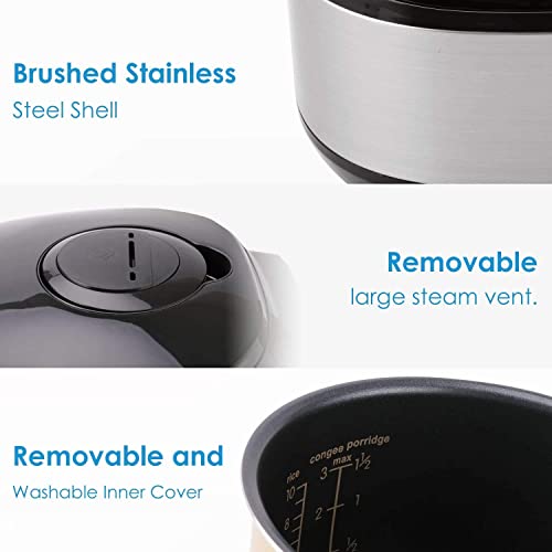 Midea Rice Cooker Slow Cooker Multi Cooker 10 Cup With Steamer Basket For Rice Food Vegetable Egg Automatic Keep Warm LED Digital Control