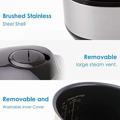 Midea Rice Cooker Slow Cooker Multi Cooker 10 Cup With Steamer Basket For Rice Food Vegetable Egg Automatic Keep Warm LED Digital Control