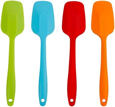  4-Piece Silicone Spatula 11inch Large Rubber Heat-Resistant Baking Spatulas Baking Mixing Tool Non-Stick Flexible Seamless Spatulas With Stainless Steel Core