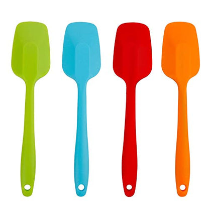  4-Piece Silicone Spatula 11inch Large Rubber Heat-Resistant Baking Spatulas Baking Mixing Tool Non-Stick Flexible Seamless Spatulas With Stainless Steel Core