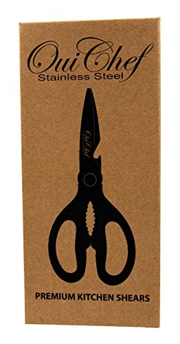  Kitchen Shears, Chef Scissors, Poultry Shears, Meat Shears, Kitchen Scissors With Premium Stainless Steel Blades & Sure-Grip Ergonomic Handles (White-Single)