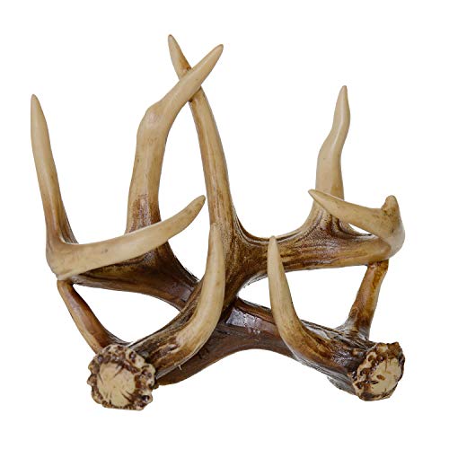  Glass Salt And Pepper Shakers - Deer Antler Salt And Pepper With Holder For Kitchen - Simple Salt And Pepper Shakers With Lids - Rustic Salt And Pepper Caddy Spices And Seasonings Set