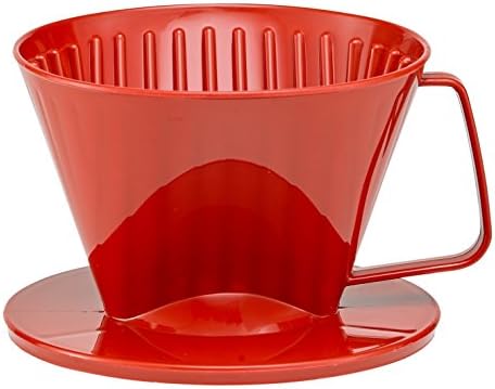 Pour-Over Reusable Coffee Brewing Cone With Gold-Toned Mesh Permanent Coffee Filter, Number 4-Size, Black