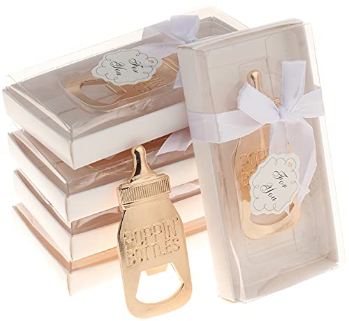  30 Pack Baby Shower And Gender Reveal Bottle Openers Party Favors Souvenirs For Guests With Gift Boxes For Boy And Girl Newborn (White - Baby Bottle, 30)