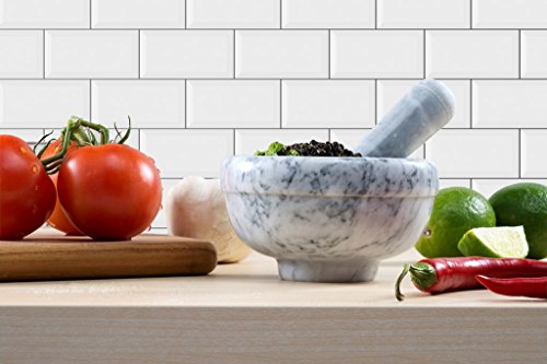  Ler Mortar And Pestle Set Marble Grey 3.75 Inches Diameter