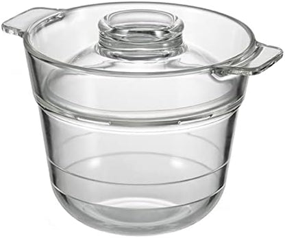 Hario ARIO XRCP-1 Ippeya Heat-Resistant Glass, 0.5 - 1 Cup, Can See Contents In The Microwave, Easy Cooking, 10 Minutes, Home Rice, For Single Use