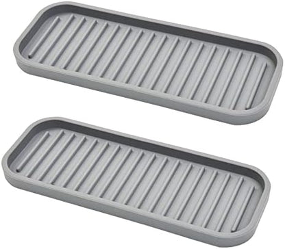  Silicone Sponge Holder, Tray For Soap And Sponge, Kitchen Sink Tray, Accessories To Help You Clean Kitchen Sink, Sink Sponge Rack（White, 2 Pack）