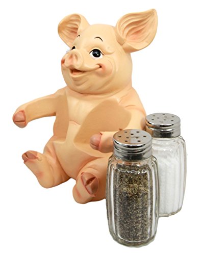  Animal Farm Barn Porky Pig Salt Pepper Shakers Holder Figurine Piggy Pigs Whimsical Pork Bacon Piglet Statue Spice Organizer