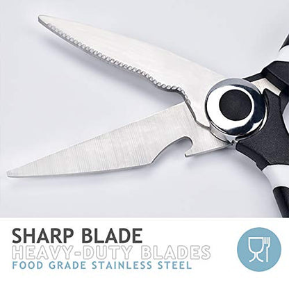  Kitchen Shears,RageCraft 2-Pack Kitchen Premium Heavy Duty Dishwasher Safe Scissors,Super-Sharp Scissors,Multipurpose Stainless Steel Scissors For Chicken,Poultry Meat,Fish,Vegetables,Herbs