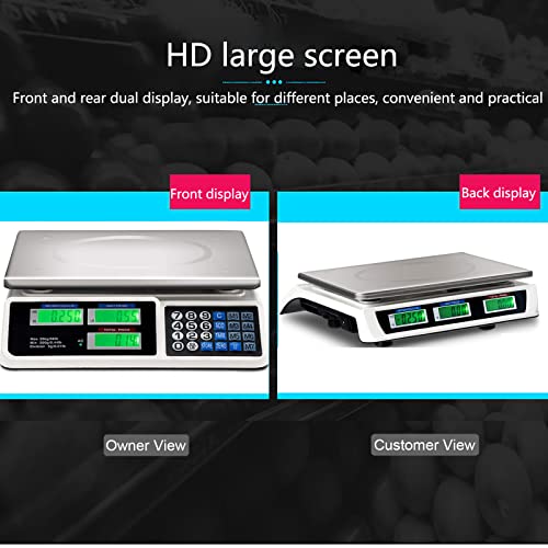  Electronic Price Computing Scale 66 LB Computing Commercial Food Meat Produce Electronic Counting Weight Lb/g/Kg With Large Display And Rechargeable Battery