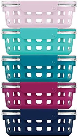  Duraglass Meal Prep Sets- Glass Food Storage Containers With Silicone Sleeves And Airtight BPA-Free Plastic Lids, Dishwasher, Microwave, And Freezer Safe